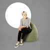 SITTING POINT only by MAGMA Sitzsack ALFA Velours grün XL ca. 220L Bild 5