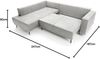 Ecksofa Rodario mit Schlaffunktion, Easy-Clean-Veloursbezug in Hellgrau, linksseitig Bild 2
