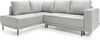 Ecksofa Rodario mit Schlaffunktion, Easy-Clean-Veloursbezug in Hellgrau, linksseitig Bild 3