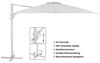Dehner Sonnenschirm Zypern, 264 x 300 x 300 cm, Aluminium/Polyester, Um 360° schwenk- & kippbarer Ampelschirm mit UV 80+ inklusive Kurbel Bild 5
