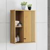 Woodroom Hängeschrank Sevilla Wandregal mit Türen Kiefer eichefarbig lackiert, BxHxT 52x70x21 cm Bild 2