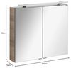FACKELMANN LUXOR LED Spiegelschrank 80 cm breit, Braun hell + Aufsatzleuchte Bild 3
