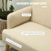HOMCOM 2-Sitzer Sofa, Kleine Couch mit Samtoptik, Holzbeine, Küchensofa 1 Teile, für Wohnzimmer, Schlafzimmer, 130 x 74 x 79 cm, Cremeweiß Bild 4