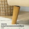 HOMCOM 2-Sitzer Sofa, Kleine Couch mit Samtoptik, Holzbeine, Küchensofa 1 Teile, für Wohnzimmer, Schlafzimmer, 130 x 74 x 79 cm, Cremeweiß Bild 5