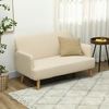 HOMCOM 2-Sitzer Sofa, Kleine Couch mit Samtoptik, Holzbeine, Küchensofa 1 Teile, für Wohnzimmer, Schlafzimmer, 130 x 74 x 79 cm, Cremeweiß Bild 2