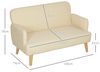 HOMCOM 2-Sitzer Sofa, Kleine Couch mit Samtoptik, Holzbeine, Küchensofa 1 Teile, für Wohnzimmer, Schlafzimmer, 130 x 74 x 79 cm, Cremeweiß Bild 3