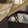 Homey Ausziehbares Bett mit großem Fassungsvermögen, mit atmungsaktivem Deckel, abgerundete Ecken, Holz, Wenge, 105x190 cm Bild 4
