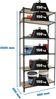 Simonrack Schwerlastregal, Lagerregal, 250 x 90 x 50 cm, Metallregal, Kellerregal, Biegestelle 150 kg, 6 Holzfachböden, Anthrazit/Holz - Maderclick Bild 2