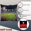 BERONAGE Dekokissen FC Bayern München Kissen Allianz Arena 40x40 cm Fußball-Kuschelkissen, passend zur Bettwäsche, ideal für Sofa, Couch, Bett, Auto, Camping Bild 2