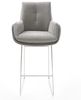 Barstuhl Clea-Flex Strukturstoff Soft Grau Kufengestell Edelstahl Taschenfederkern Bild 3