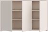 Forte ALICE SPRINGS Kommode 150 155, modernes, großes Sideboard mit 3 Schranktüren, Flur, Wohnzimmer, Schlafzimmer, Holzwerkstoff, Kaschmir/Beige, 154,2 cm breit x 99,1 cm hoch x 34,9 cm tief Bild 5