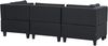 Beliani 'Unstad' Sofa, Schwarz, Leinenoptik, 72 x 76 x 228 cm, ohne Ottomane, Einzelsofa Bild 4