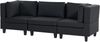 Beliani 'Unstad' Sofa, Schwarz, Leinenoptik, 72 x 76 x 228 cm, ohne Ottomane, Einzelsofa Bild 3