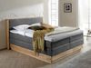 Möbel-Eins MENOTA Boxspringbett mit Bettkasten, massivem Holzrahmen und Bezug im Vintage Look grau 180x200 cm Härtegrad 2+3 Bild 2