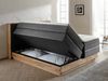 Möbel-Eins MENOTA Boxspringbett mit Bettkasten, massivem Holzrahmen und Bezug im Vintage Look grau 180x200 cm Härtegrad 2+3 Bild 4