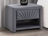 Vente-unique - ULAMI Nachttisch Samt Grau - B 35 cm x H 41 cm x L 50 cm Bild 5