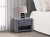 Vente-unique - ULAMI Nachttisch Samt Grau - B 35 cm x H 41 cm x L 50 cm Bild 2