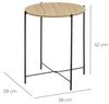 DRW Runder Beistelltisch aus Metall und MDF in Natur und Schwarz Bild 2