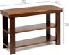 Amazon Basics Schuhregal, massiv, Bank für Eingangsbereich, 3 Ebenen, Flur, massives Kiefernholz, Braun, 70 x 26 x 45 cm Bild 3