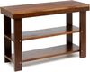 Amazon Basics Schuhregal, massiv, Bank für Eingangsbereich, 3 Ebenen, Flur, massives Kiefernholz, Braun, 70 x 26 x 45 cm Bild 4