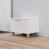Baikal Badezimmerschrank, Bodenschrank, Stauraum für Badezimmer oder jeden Raum, 2 Türen und Schublade, ideal für kleine Toiletten oder Badezimmer, montierter Schrank, 51 cm, Weiß Bild 2