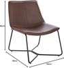 SVITA RON Loungesessel Cocktailsessel Clubsessel ohne Armlehnen Metall-Gestell Leder-Optik Braun Bild 3