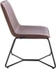 SVITA RON Loungesessel Cocktailsessel Clubsessel ohne Armlehnen Metall-Gestell Leder-Optik Braun Bild 5
