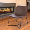 SVITA RON Loungesessel Cocktailsessel Clubsessel ohne Armlehnen Metall-Gestell Leder-Optik Braun Bild 2