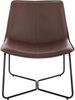 SVITA RON Loungesessel Cocktailsessel Clubsessel ohne Armlehnen Metall-Gestell Leder-Optik Braun Bild 4