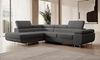 Selsey STEVIL - Ecksofa L-Sofa mit Schlaffunktion, Bettkasten, Ottomane links, Veloursbezug Dunkelgrau Bild 5