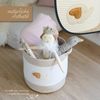HMF Aufbewahrungskorb Aufbewahrungskorb mit verlängerten Griffen, runder Korb aus, Baumwolle für Kinderzimmer oder Babyzimmer, Elefant, 30,5 x 30,5 cm Bild 4