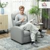 HOMCOM Relaxsessel mit Liegefunktion, Leinenoptik, Fußstütze (gepolstert TV-Sessel, 1-St, Fernsehsessel), für Wohnzimmer, Schlafzimmer, Hellgrau Bild 2
