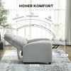 HOMCOM Relaxsessel mit Liegefunktion, Leinenoptik, Fußstütze (gepolstert TV-Sessel, 1-St, Fernsehsessel), für Wohnzimmer, Schlafzimmer, Hellgrau Bild 4