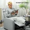 HOMCOM Relaxsessel mit Liegefunktion, Leinenoptik, Fußstütze (gepolstert TV-Sessel, 1-St, Fernsehsessel), für Wohnzimmer, Schlafzimmer, Hellgrau Bild 5