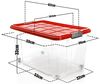 BigDean 4 Stück 60 L Aufbewahrungsbox mit Deckel groß rot - stapelbare robuste Box rollbare Stapelbox mit festen Klickverschlüssen - Made in Germany Bild 3