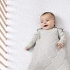 The Little Green Sheep Baby Sleeping Bag 0-6 Months, Quilted Organic Linen & Cotton Sleeping Bag, 1 Tog for Summer, Dove Grey with Rice Print Bild 5