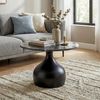 Couchtisch 60cm Aluminium mit schwarzer Marmor Tischplatte - Runder Wohnzimmertisch - Design Sofatisch - Moderner Loungetisch - Edler Beistelltisch Wohnzimmer Handmade Bild 2