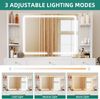 YITAHOME Große Schminktisch mit verstellbaren LED-Beleuchtung und Steckdosen,Transparenter Schreibtisch,Frisiertisch mit 9 Schubladen, Geteilte Schubladen, Weiß Bild 4