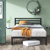 Zinus Mia Bett 120x190 cm – Bettgestell 35,5 cm Höhe mit Stauraum unter dem Bett – Metallbett mit Kopfteil – Schwarz Bild 3