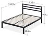 Zinus Mia Bett 120x190 cm – Bettgestell 35,5 cm Höhe mit Stauraum unter dem Bett – Metallbett mit Kopfteil – Schwarz Bild 2