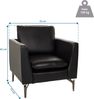 hjh OFFICE Loungesessel 1-Sitzer BAVERO Kunstleder Polsterstuhl Sessel für Wohnzimmer Bar Empfangsbereich, Relaxsessel gepolstert, Schwarz Bild 4