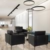 hjh OFFICE Loungesessel 1-Sitzer BAVERO Kunstleder Polsterstuhl Sessel für Wohnzimmer Bar Empfangsbereich, Relaxsessel gepolstert, Schwarz Bild 3
