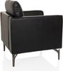 hjh OFFICE Loungesessel 1-Sitzer BAVERO Kunstleder Polsterstuhl Sessel für Wohnzimmer Bar Empfangsbereich, Relaxsessel gepolstert, Schwarz Bild 5