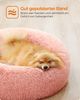 Feandrea Hundebett flauschig, Katzenbett, Donut Kissen, waschbar, Polsterung in der Mitte herausnehmbar, Langer Plüsch, 60 cm Durchmesser, rosa PGW038P01 Bild 3