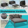 Melko Gartenlounge-Set Sonneninsel inkl. Sonnendach Strandkorb Sonnenliege Aluminium Grau, (wetterfest, resistent gegen Regen, Salzwasser und intensive Sonneneinstrahlung, 3-tlg, inkl. 2 extra dicke und weiche Kissen inkl. Reißverschluss), 2 Beistellti... Bild 4