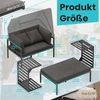 Melko Gartenlounge-Set Sonneninsel inkl. Sonnendach Strandkorb Sonnenliege Aluminium Grau, (wetterfest, resistent gegen Regen, Salzwasser und intensive Sonneneinstrahlung, 3-tlg, inkl. 2 extra dicke und weiche Kissen inkl. Reißverschluss), 2 Beistellti... Bild 2