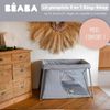BÉABA, Reisebett 3 In 1, Babybett, Beistellbett, Laufstall, mitwachsend, Leicht - 6,8Kg, Faltbar, Kompakt, Transporttasche & Matratze inklusive, atmungsaktiver Stoff, Oeko-Tex, Meliertes Grau/Galet Bild 2