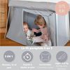 BÉABA, Reisebett 3 In 1, Babybett, Beistellbett, Laufstall, mitwachsend, Leicht - 6,8Kg, Faltbar, Kompakt, Transporttasche & Matratze inklusive, atmungsaktiver Stoff, Oeko-Tex, Meliertes Grau/Galet Bild 3