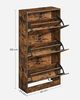 Vasagle Schuhschrank mit 3 Klappen Schuhregal mit 3 Ebenen 60 x 24 x 120 cm (L x B x H) vintagebraun von Songmics LBC030X01 Bild 5