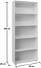CASARIA® Bücherregal Weiß Holz 5 Fächer 190x60x28cm Büroregal Standregal Wand Bild 3